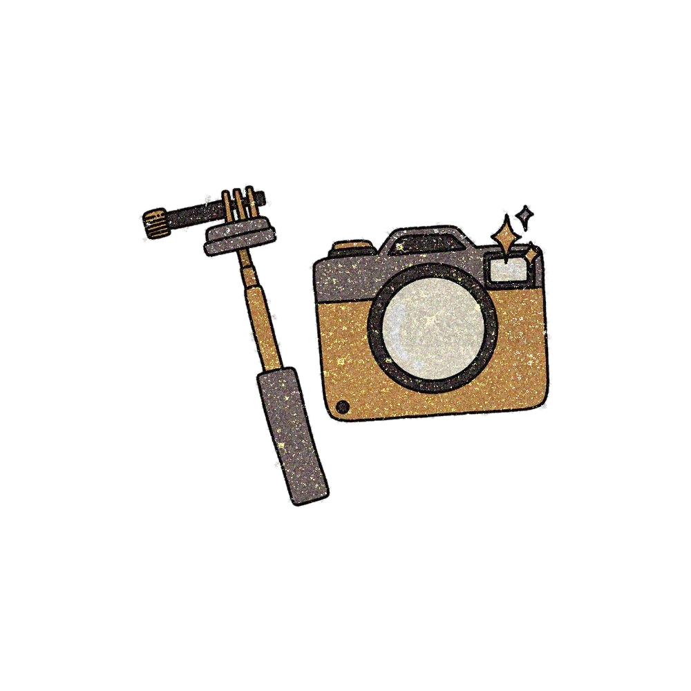 Selfie Camera Glitter Sticker